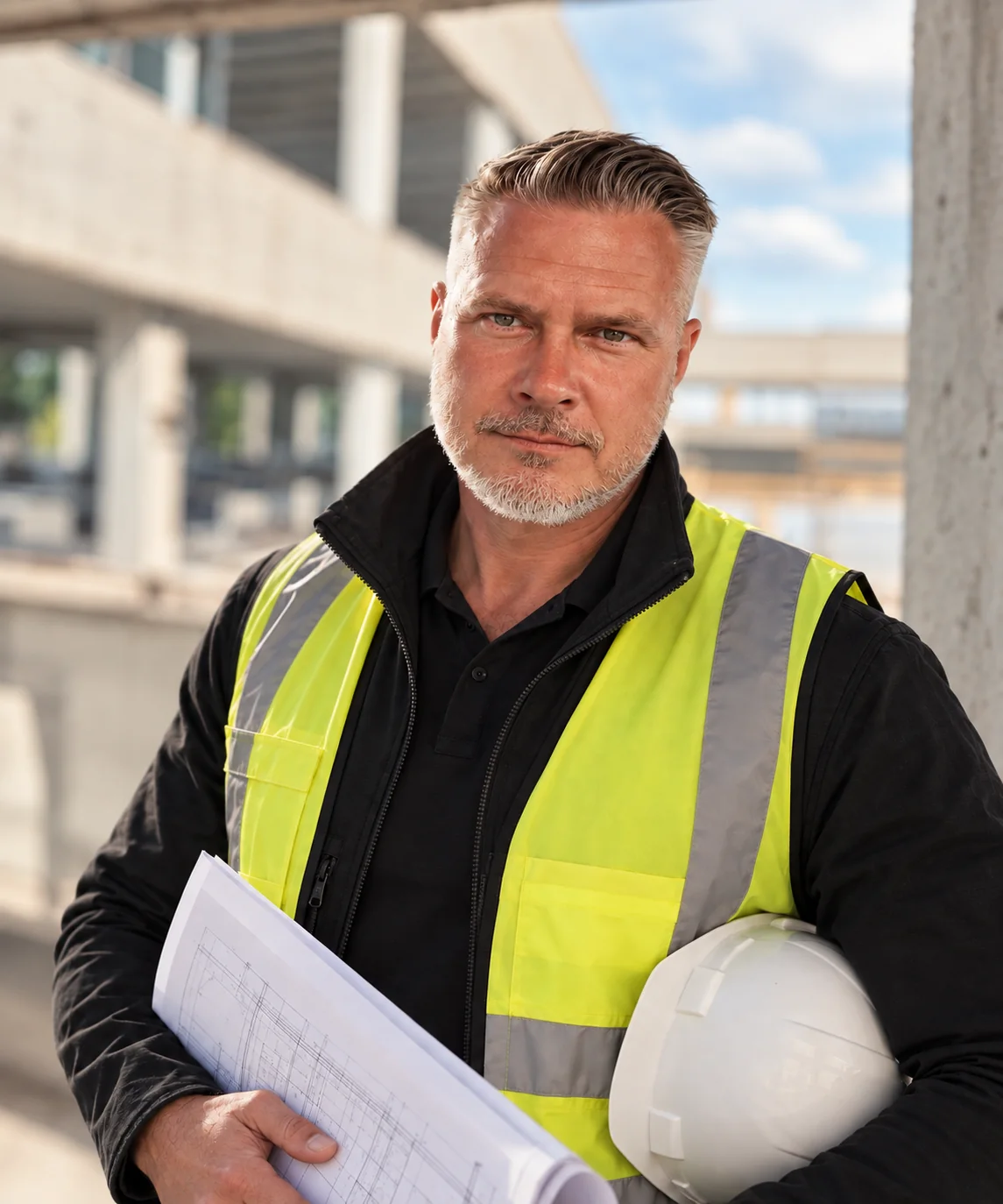 Vilhelmas Navickas at a construction project